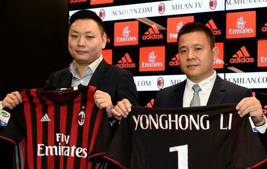 Chinese businessman Yonghong Li (right) was named as AC Milan's new president after his $786 million takeover of the Serie A side