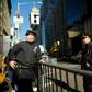 New York police patrol in front of Trump Tower in New York where Donald Trump has spent most of the time since his election causing havoc in the heart of the city