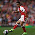 Arsenal's striker Alexis Sanchez passes the ball during the English Premier League football match against Manchester City April 2, 2017