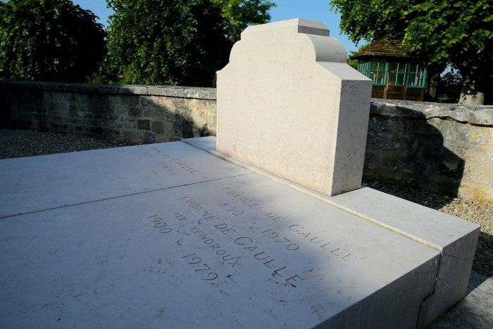 The cross on Charles de Gaulle's grave, which stood some 1.5 metres (five feet) tall, broke into pieces, while the gravestone, pictured on May 28, 2017, itself was undamaged