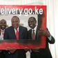 President Uhuru Kenyatta and Deputy President William Ruto pose with government officers at the launch of the National Government Public Information Portal at KICC in Nairobi on April 10, 2017.