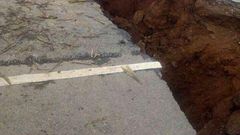 Section of Narok-Mai Mahiu Road that sunk in March 2018