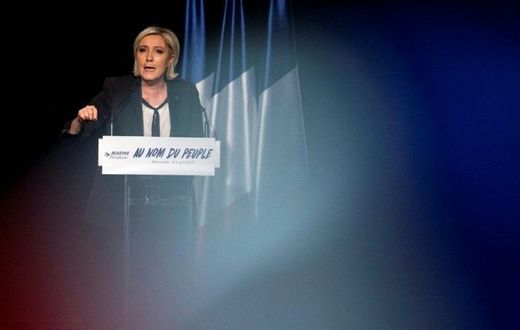 Front National party candiadate Marine Le Pen, pictured on April 5, 2017, was "surprised" by President Donald Trump's decision to order air strikes in Syria