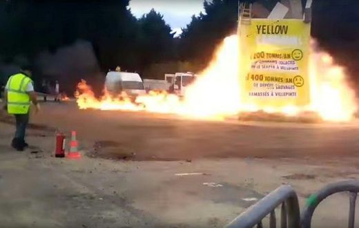 A video grab made from a handout video obtained by AFPTV on April 1, 2017 shows an explosion during a carnival, injuring at least 18 people, in Villepinte, north of Paris