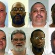 Arkansas death row inmates (L-R, top) Don William Davis, Stacey Eugene Johnson, Jack Harold Jones and Ledelle Lee; (L-R, bottom) Jason F. McGehee, Bruce Earl Ward, Kenneth D. Williams and Marcel W. Williams
