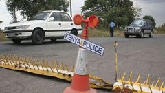 A police road block in Kenya