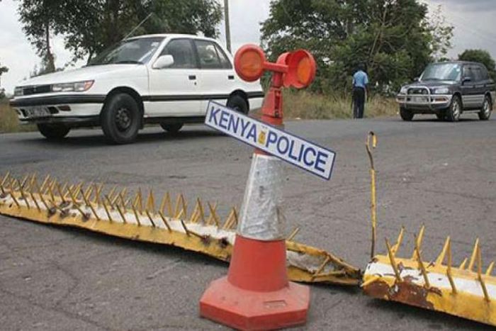 A police road block in Kenya
