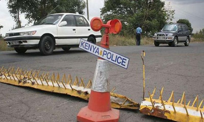 A police road block in Kenya