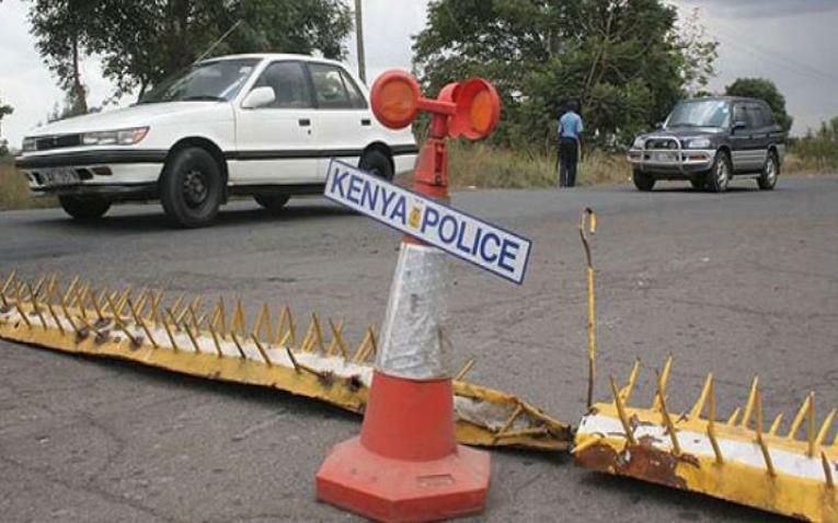 A police road block in Kenya
