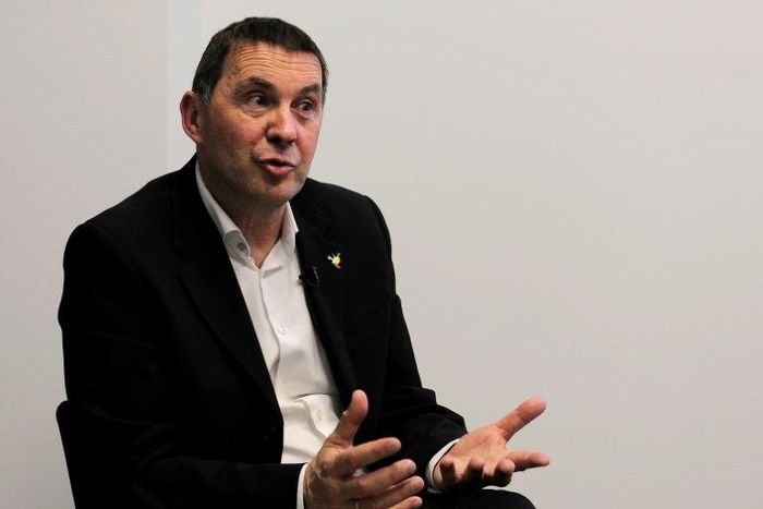 Basque separatist leader Arnaldo Otegi speaks with AFP journalists during an interview in the northern Spanish Basque village of Renteria on April 6, 2017