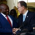 Burundian President Pierre Nkurunziza (L), seen with then-UN Secretary General Ban Ki Moon in 2016, has been the country's leader since 2005