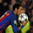 Barcelona's Neymar celebrates after scoring against Paris Saint-Germain during their last 16th UEFA Champions League match in Barcelona on March 8, 2017