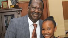 Wendy Waweni with Raila Odinga (Instagram)