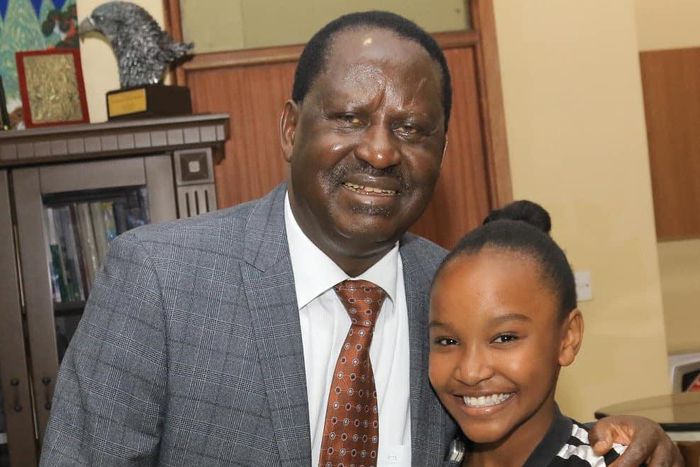 Wendy Waweni with Raila Odinga (Instagram)