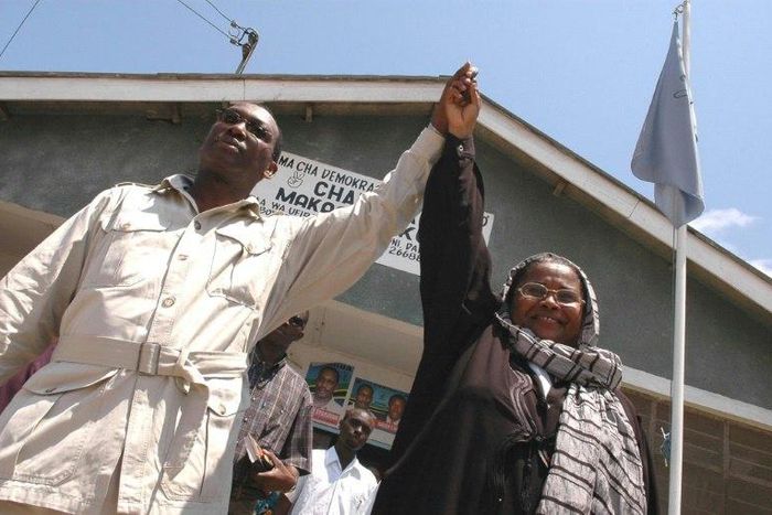 Freeman Chadema (L), pictured in 2005, is among the 65 names of suspected drug traffickers in Tanzania