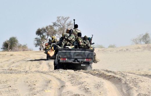 Ten soldiers were slightly injured in the exchanges which broke out late Sunday after a large group of Islamist fighters arrived on motorbikes and cars, a member of the security forces said