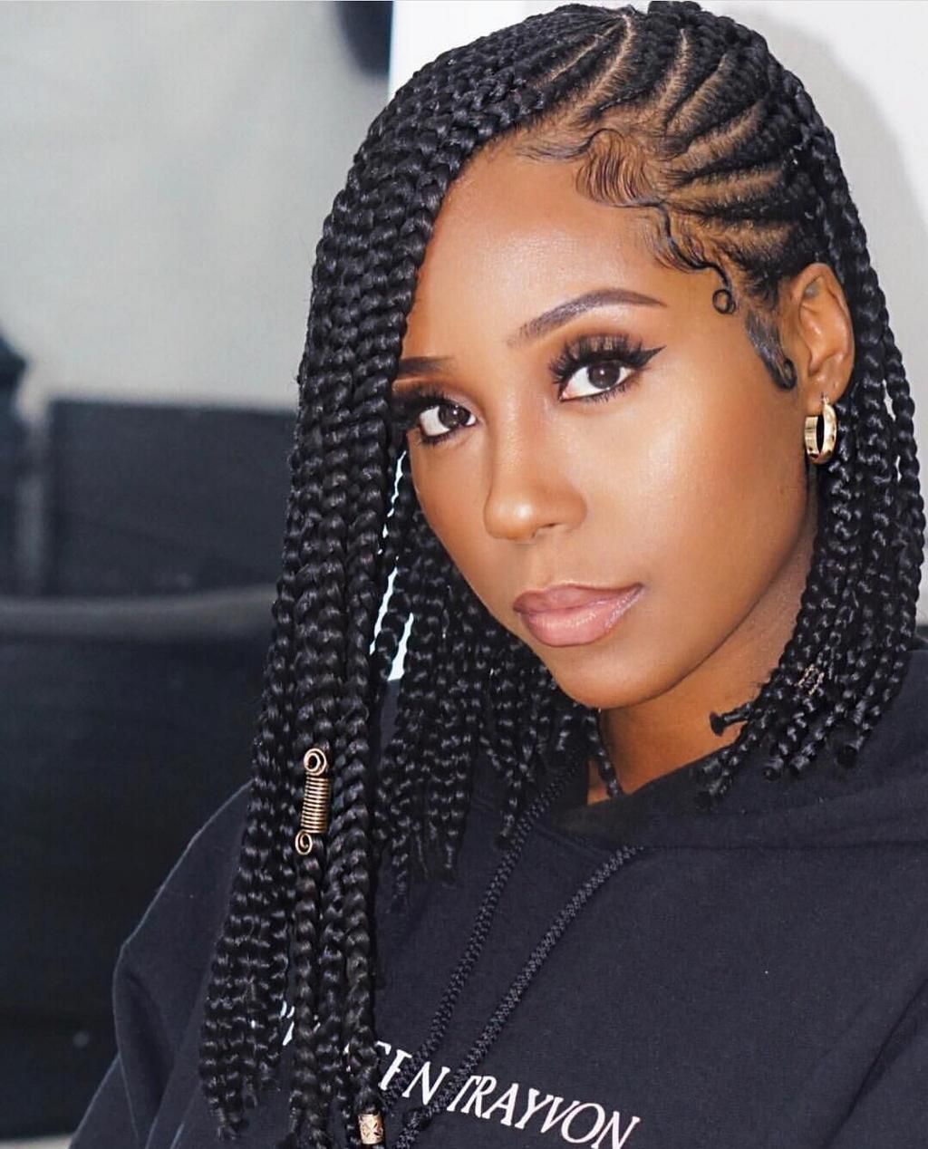 Bob braids with half cornrows (Instagram thecutlife)