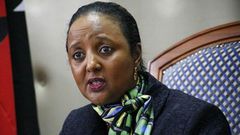 Education CS Amina Mohamed during a past media briefing