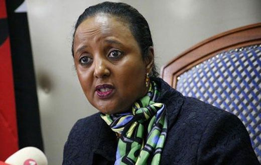 Education CS Amina Mohamed during a past media briefing