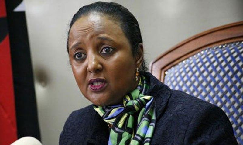 Education CS Amina Mohamed during a past media briefing