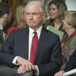 Newly confirmed US Attorney General Jeff Sessions, seen February 2, 2017, voted present for his Senate confirmation vote, and when the tally was announced many senators broke into extended applause for their colleague