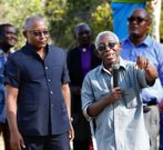 Dr William Kingi with his deceased father Mzee Edward Benjamin Kingi during a past public function (Twitter)