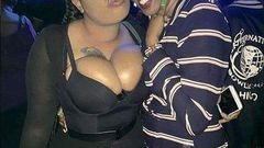 Bridget Achieng showing off her rack at the Tiwa Savage concert