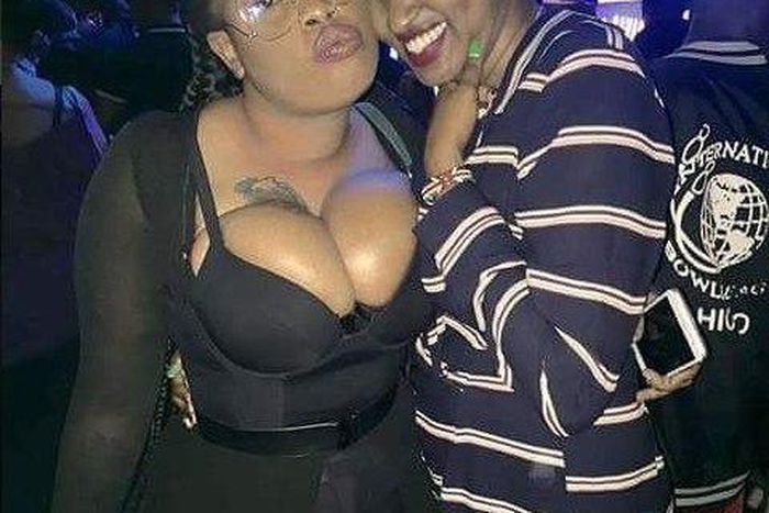Bridget Achieng showing off her rack at the Tiwa Savage concert