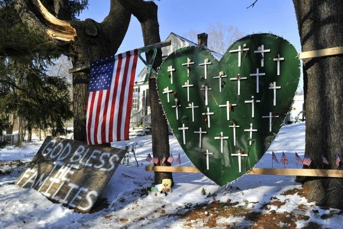 A gunman massacred 26 children and teachers during a 2012 shooting at the Sandy Hook Elementry School in Newtown, Connecticut