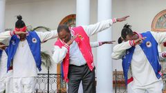 President Uhuru Kenyatta dabbing