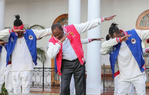 President Uhuru Kenyatta dabbing