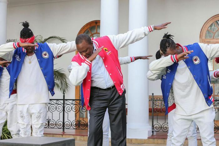 President Uhuru Kenyatta dabbing