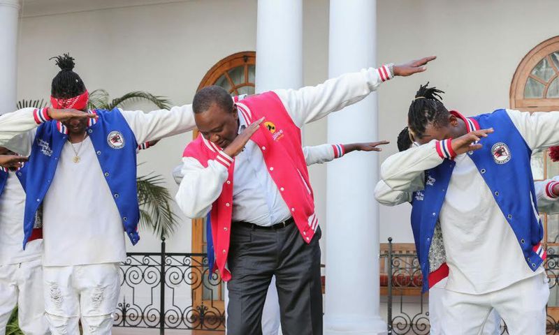 President Uhuru Kenyatta dabbing