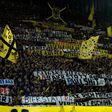 Supporters of Borussia Dortmund display banners during their match at home against Leipzig on February 4, 2017