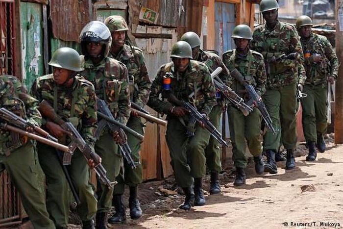 Kenyan Police officers during an operation