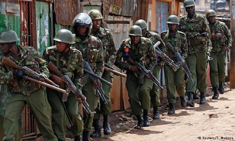 Kenyan Police officers during an operation