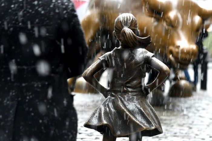 The " Fearless Girl " statue on Wall Street is seen by many as a defiant symbol of women's rights under the new administration of President Donald Trump