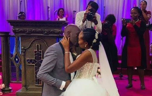 Dennis Okari with wife Naomi Joy