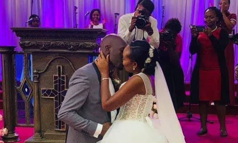Dennis Okari with wife Naomi Joy