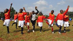 Kids participating in the Cheza sports program