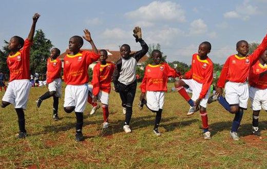 Kids participating in the Cheza sports program