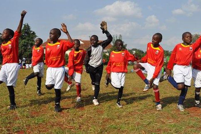 Kids participating in the Cheza sports program
