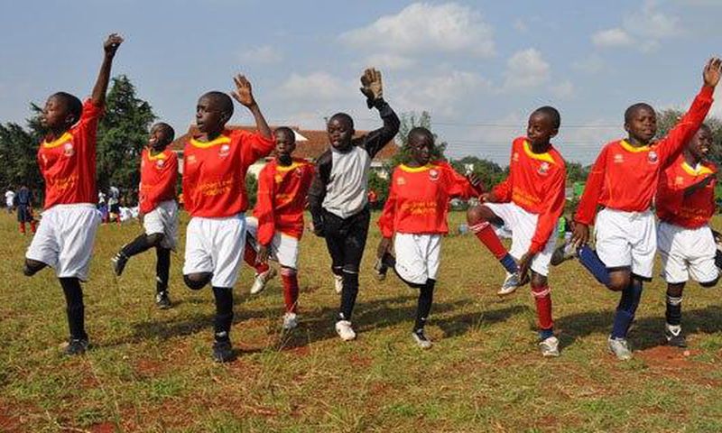 Kids participating in the Cheza sports program