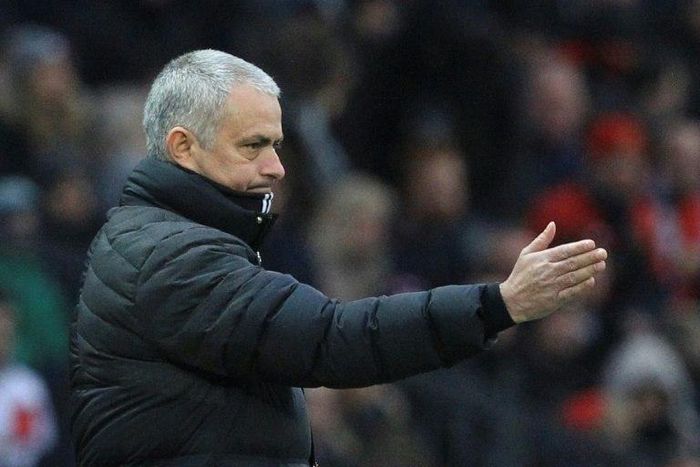 Manchester United's Jose Mourinho gestures from the touchline during their match against Watford at Old Trafford in Manchester, north west England, on February 11, 2017