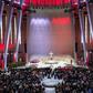 People attend an inaugural Mass in the Temple of Divine Providence in Warsaw on November 11, 2016
