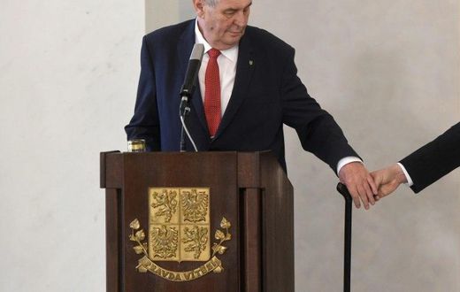 Czech President Milos Zeman speaks during a press conference on March 10, 2017 after he announced he would run for a second five-year term in a presidential vote scheduled for next year