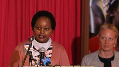 Kirinyaga Governor Anne Waiguru addresses the Embrace women's initiative (Twitter)