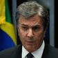 Brazilian senator and former president (1990-1992), Fernando Collor de Mello, speaks during the Senate's debate impeachment trial against Brazil's suspended president Dilma Rousseff at the National Congress in Brasilia