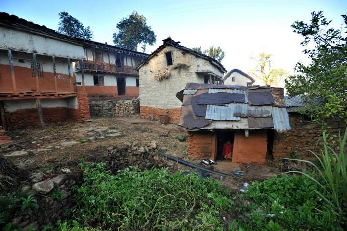 Many communities in Nepal consider menstruating women as impure and force mothers and daughters to stay in sheds, like the one pictured here, away from the family home once a month