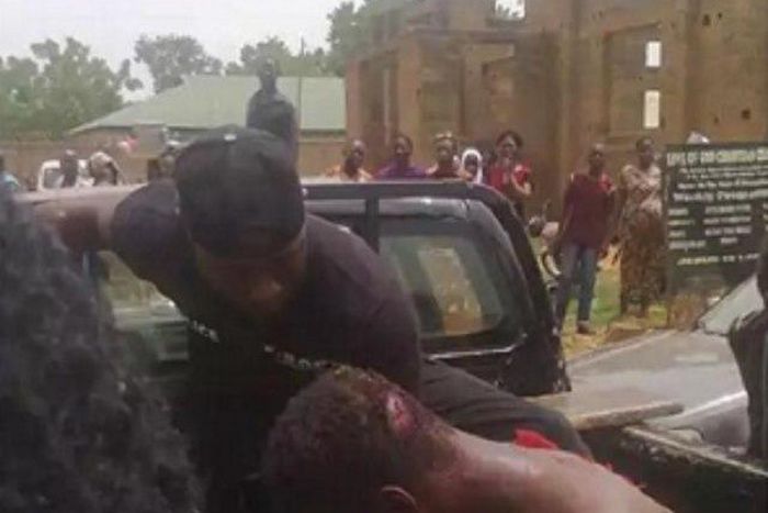 Kunle Poly after the beating he got